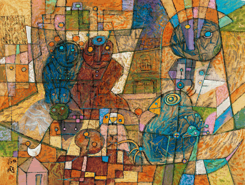 信息时代（国画）90×110cm-1998年-邵-飞