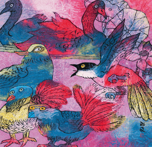 报-喜（国画）94×98cm-2023年-邵-飞2