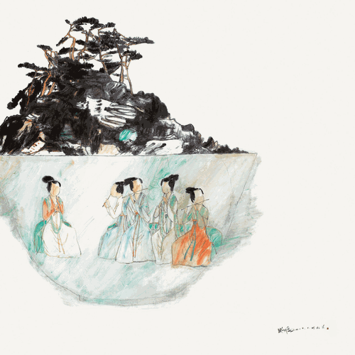 松与乐（国画）200×200cm-2019年-姚大伍
