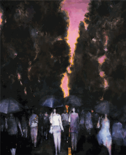 晚自习·归（水彩粉画）130×150cm--林智伟