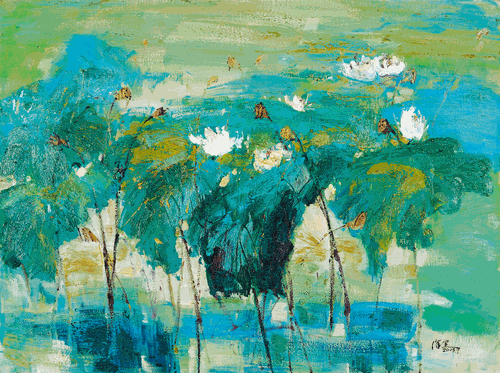 荷-塘（油画）125×95cm-2005年-徐-里