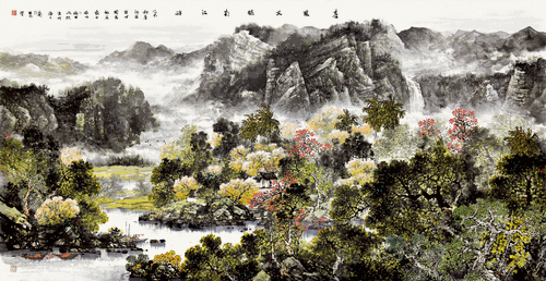 春风又绿南江岸（国画）-阮江