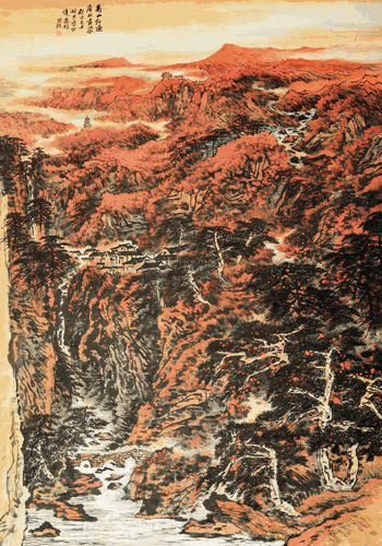 层林尽染（国画）263×127cm-2009年-买鸿钧