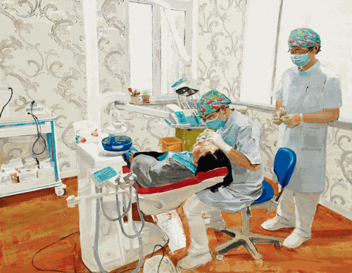 新牙医（油画）160×200cm-2019年-王永国-第13届全国美展收藏作品