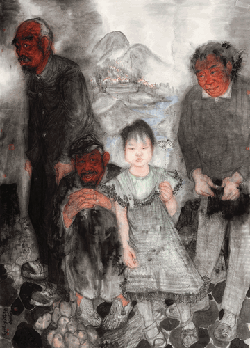 逝去的村庄（国画）248×177cm-2019年-秦嗣德