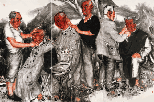 干枯的河床（国画）387×248cm-2020年-秦嗣德