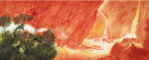 苏轼赤壁赋意（国画）73×180cm-2023年-王雪峰
