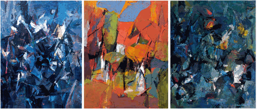高山流水系列之一、二、三（布面岩彩）320×250cm×3-2014-2018年-闫振铎