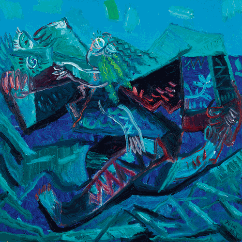 高原的夜（油画）50×50cm-于-来