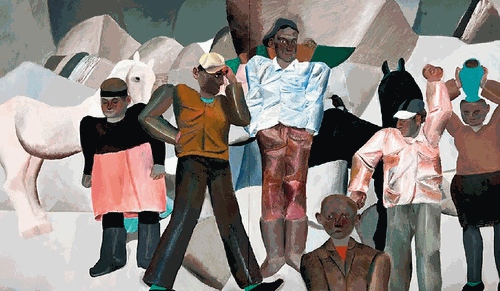 瓦恰的行走（油画）200×340cm-2021年-赵培智