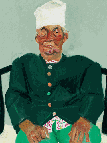 右玉老人之三（油画）60×80cm--赵培智
