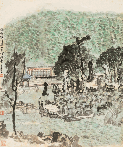 园林春深（国画）-1999年-童中焘