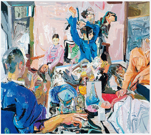 传-情（油画）200×180cm-2009年-闫-平