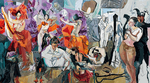 苦-情（油画）200×180cm×2-2021年-闫-平