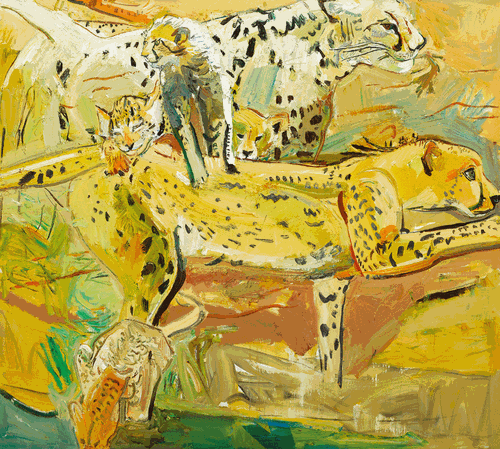 母豹子-你要勇敢（油画）180×200cm-2013年-闫-平