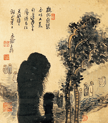 吞吐大荒（国画）55×49cm--王-丹