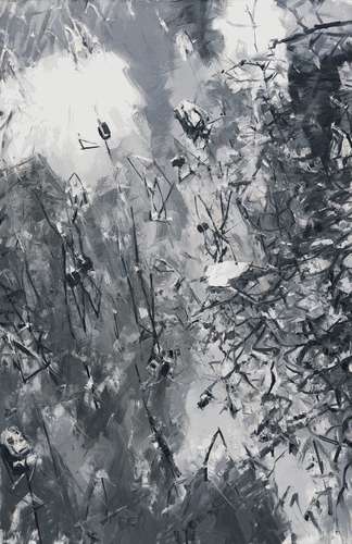 湘湖未荷之二（油画）138×90cm-2023年-许-江