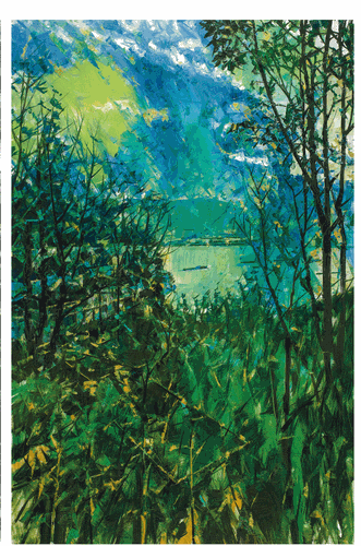 富春山旅图·三江芳草（油画）138×90cm-2023年-许-江