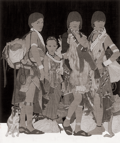 今日非洲·期待（国画）191×226cm--詹-勇