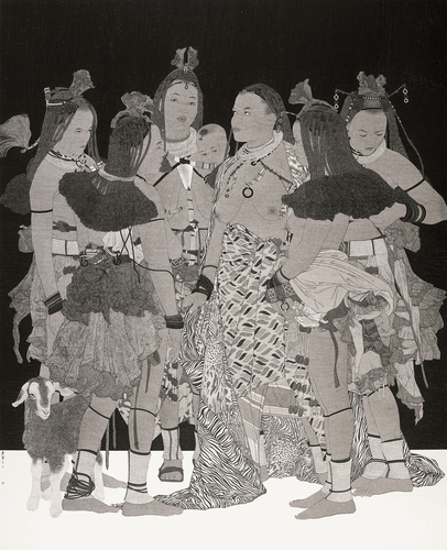 非洲在路上（国画）237×191cm-2019年-詹-勇