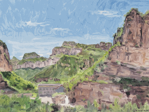 太行山谷（油画）60×80cm-2021年-林-茂