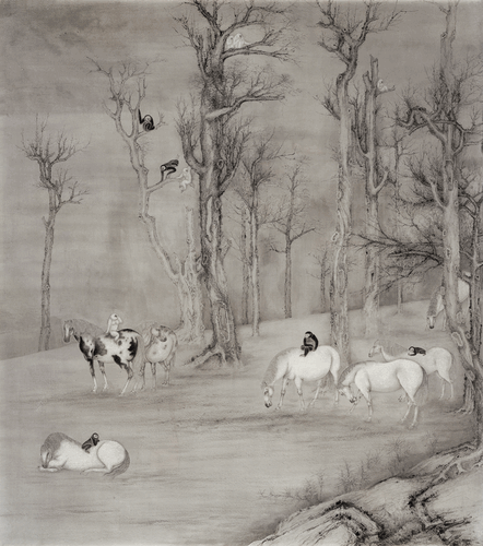 圆融—调合郎世宁（国画）230×200cm-2021年-刘万鸣