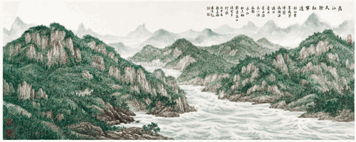 乌江天险红军渡150×365cm--董希源