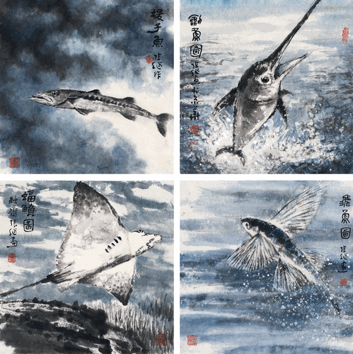 海洋生物组画（国画）-张-继