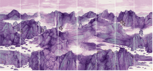 粲-景（国画）180×48cm×8-2018年-牛克诚