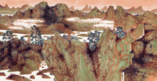 溪山晴暖（国画）97×180cm-2022年-牛克诚