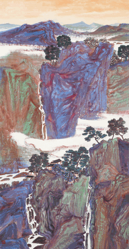 嵩峦秀（国画）180×97cm-2021年-牛克诚