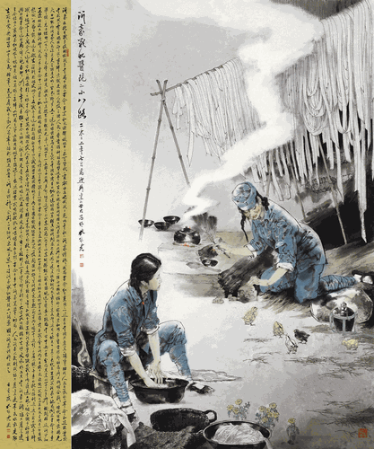 沂蒙战地医院的小八路（国画）200×240cm-2022年-孔维克
