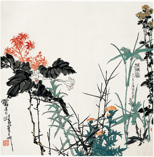 雁荡山花图（国画）122×121cm-1963年-潘天寿