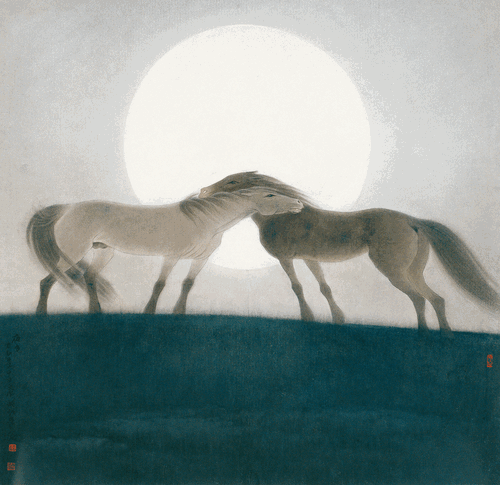 夜-色（国画）103×103cm-1984年-胡-勃