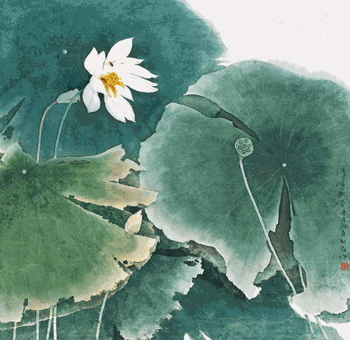 清净无染（国画）68×68cm 1991年胡 勃