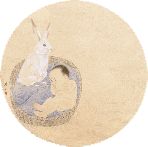 记忆之秋水（国画）43×43cm--周玲子