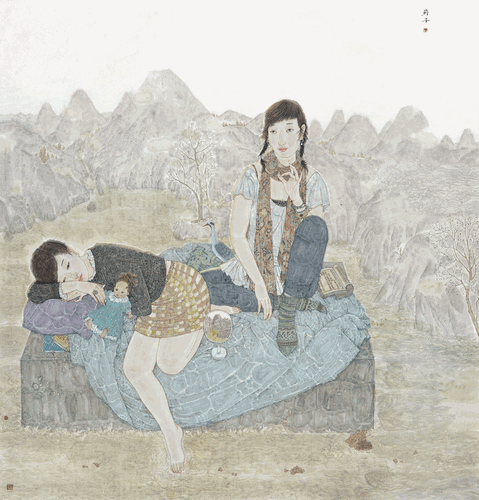 记忆之水（国画）200×180cm--周玲子
