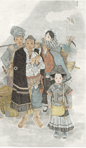 早-春（国画）200×124cm-2011年-周玲子