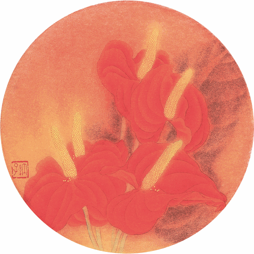 红-烛（国画）30×30cm-2003年-金-纳
