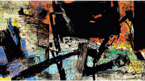 时间的痕迹NO,1-2（布面-油彩-油画棒）140×267cm2011年-唐承华