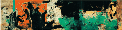 天边的云彩-23（布面-矿颜色-油画棒-拼贴）195×780cm-2007年-唐承华