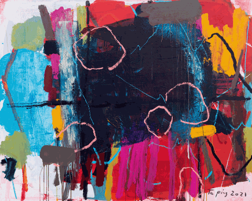 对-抗（丙烯）120×150cm-2021年-谭-平