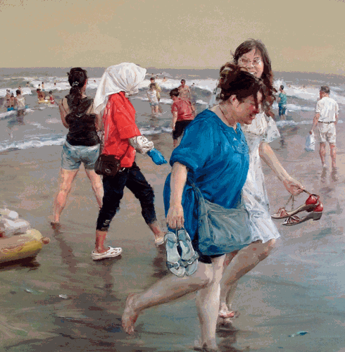 夏日海岸（布面油画-）150×150cm-2012年--张立农