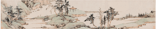 携琴幽居图卷（局部）（国画）-（清）查士标--安徽博物院藏