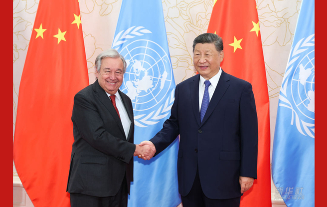   习近平会见联合国秘书长古特雷斯