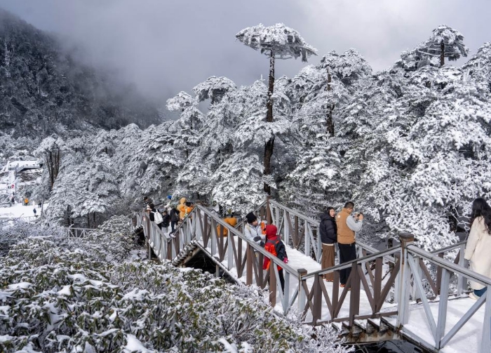 大理苍山：银装素裹美景引客来