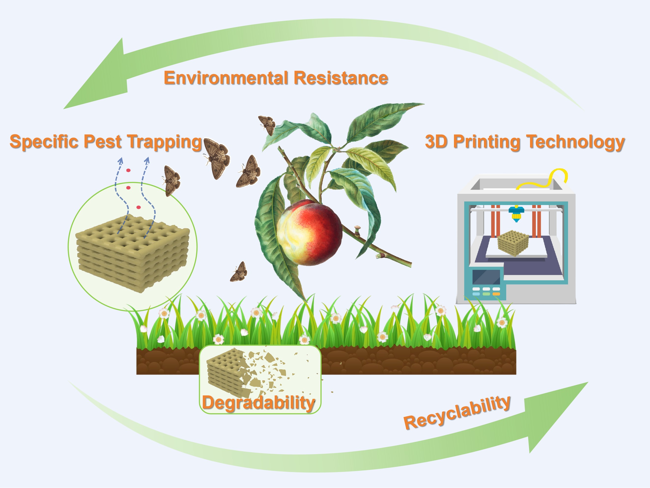 3D打印载体实现果园害虫绿色高效诱捕