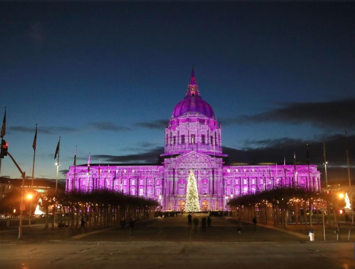 旧金山：市政厅灯光秀