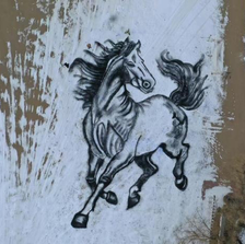 矿泉水瓶为工具 穆棱3名教师创作5000平方米骏马雪地画