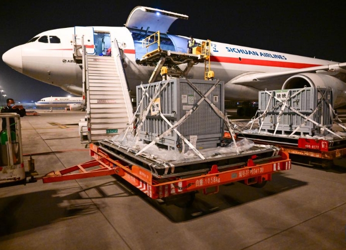 旅日大熊猫“晓晓”“蕾蕾”回到家乡